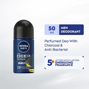 NIVEA FOR MEN DEEP Extreme Deodorant Roll On 50ml