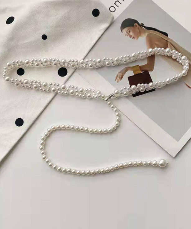 Faux Pearl Fashion Chain Belt 