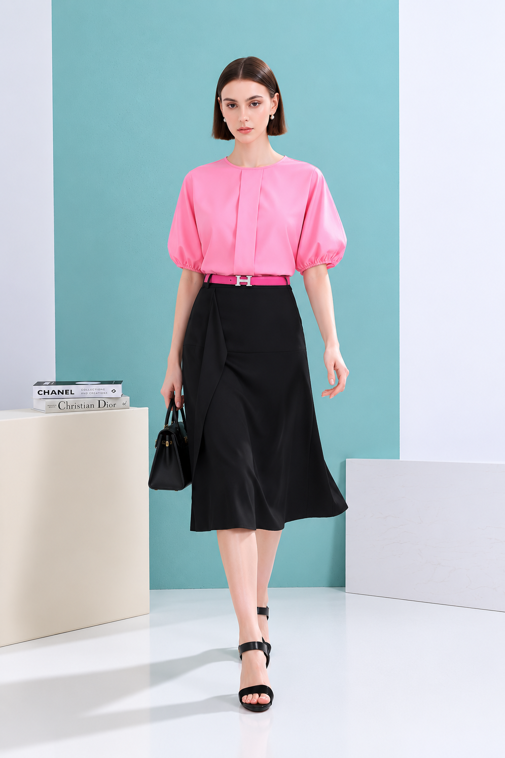 MF88108 Eleanor Drape Midi Skirt