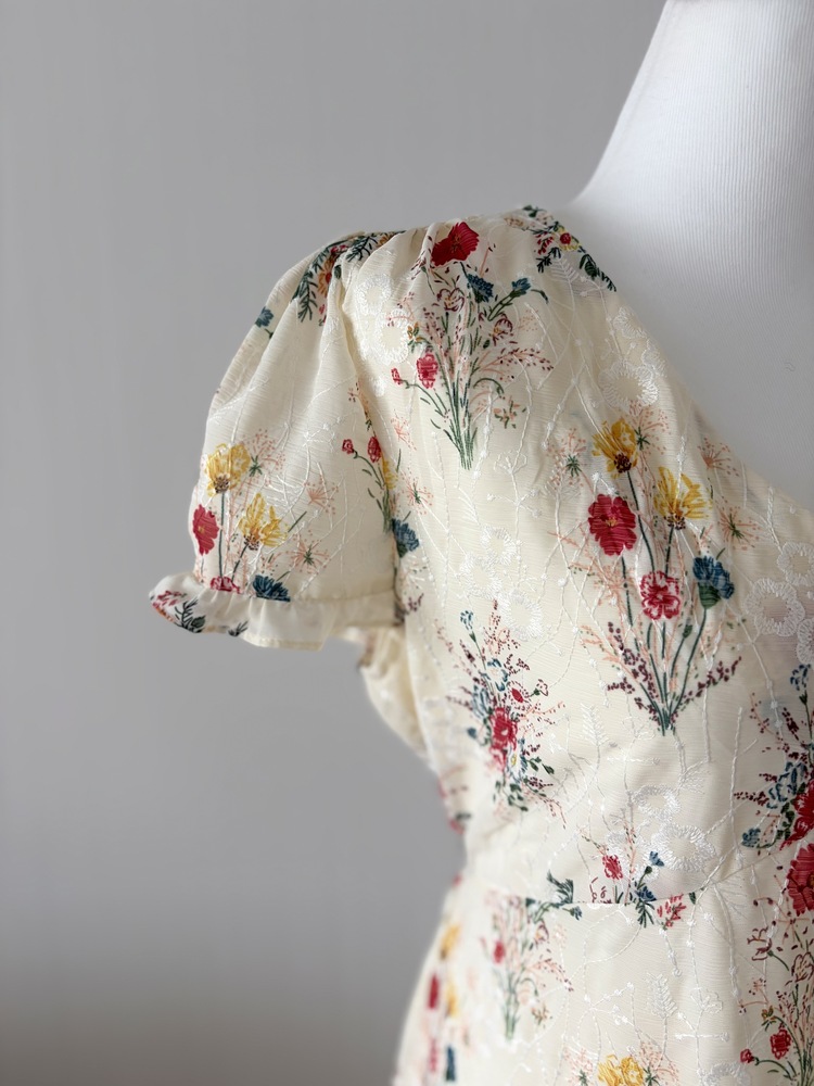 Premium Embroidered Floral Dress