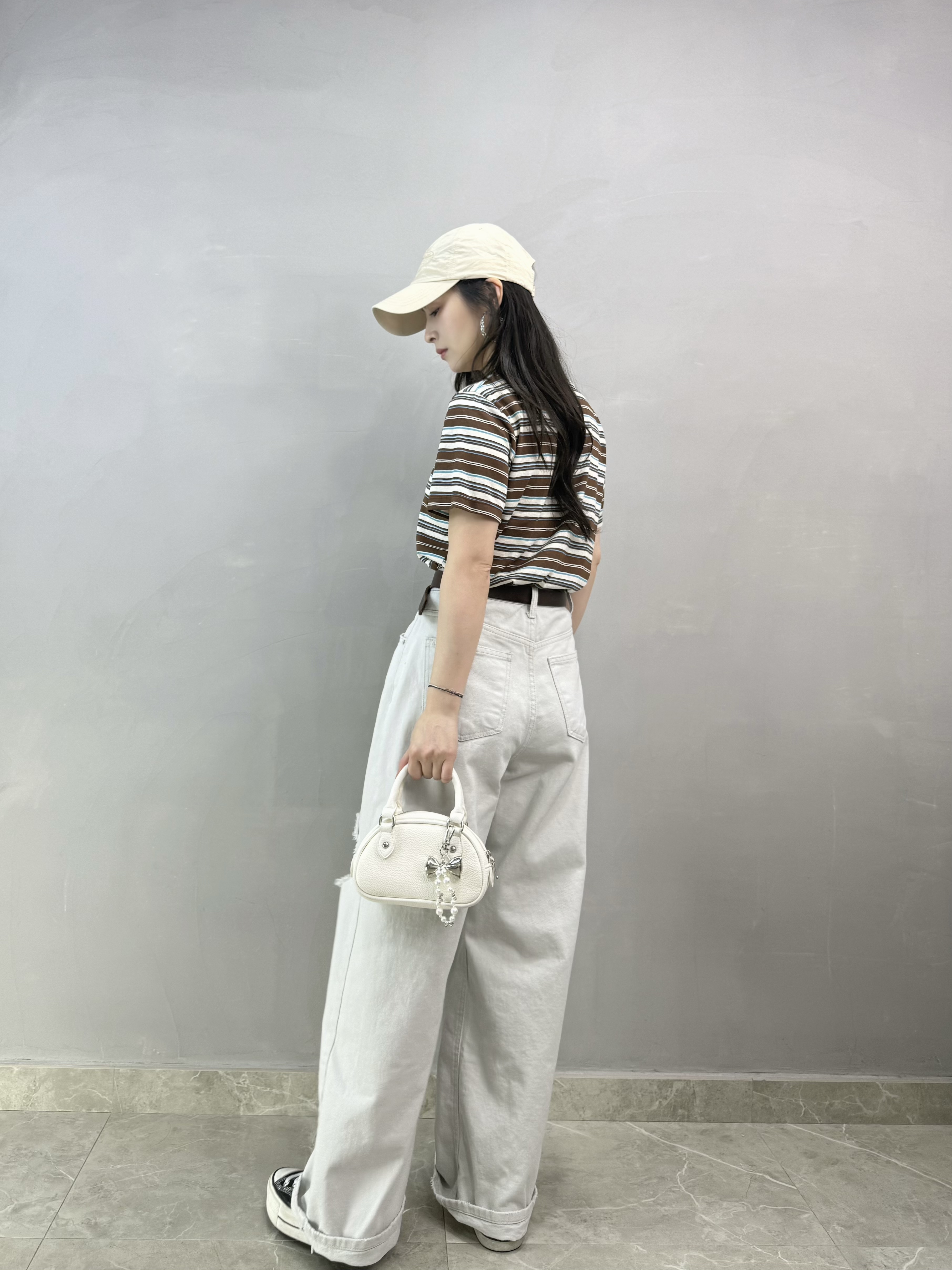W75 拼色橫間涼爽Tee