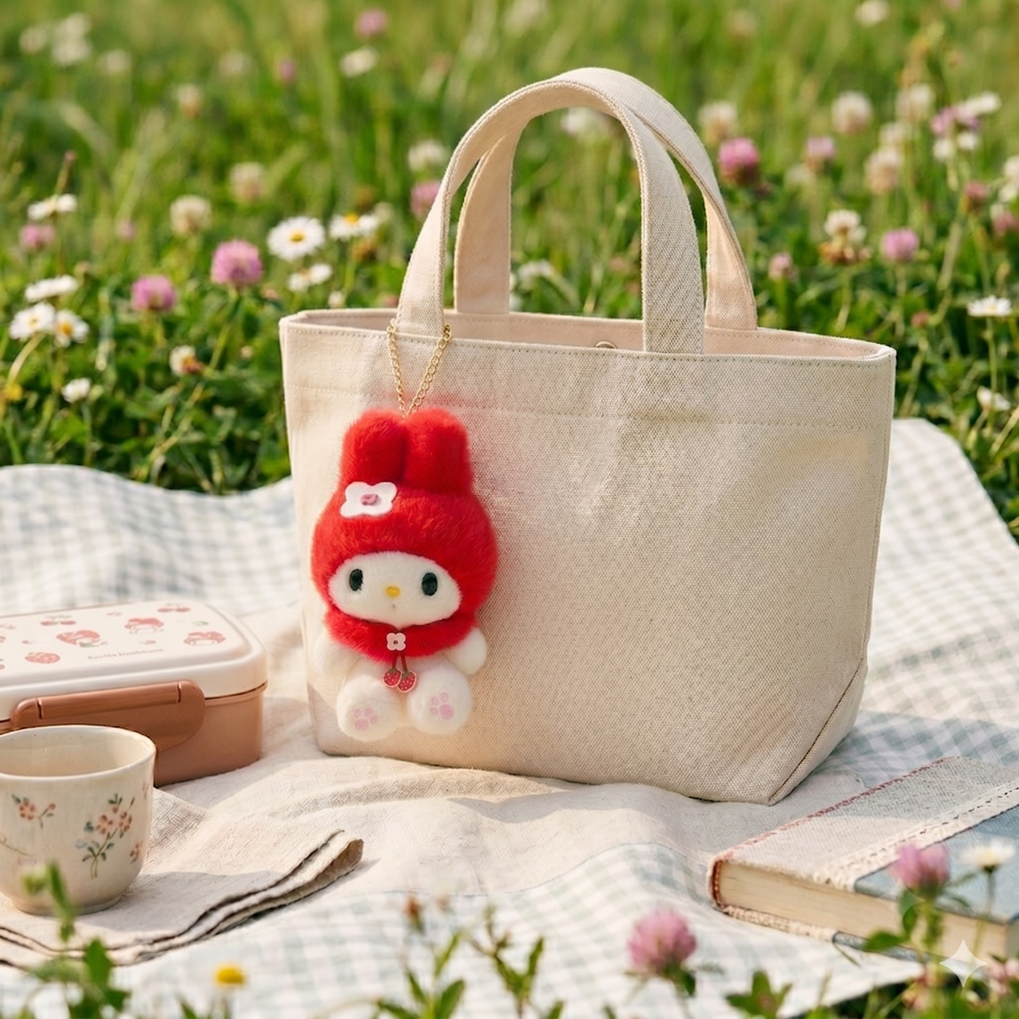 Sanrio - 公仔掛飾 (復古My Melody草莓款)