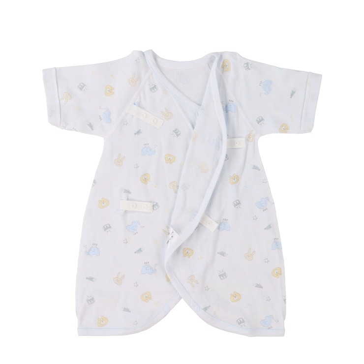 🇯🇵限量預訂 日本直送🇯🇵日本製淺藍色動物樂器印花新生兒純棉打底五件套