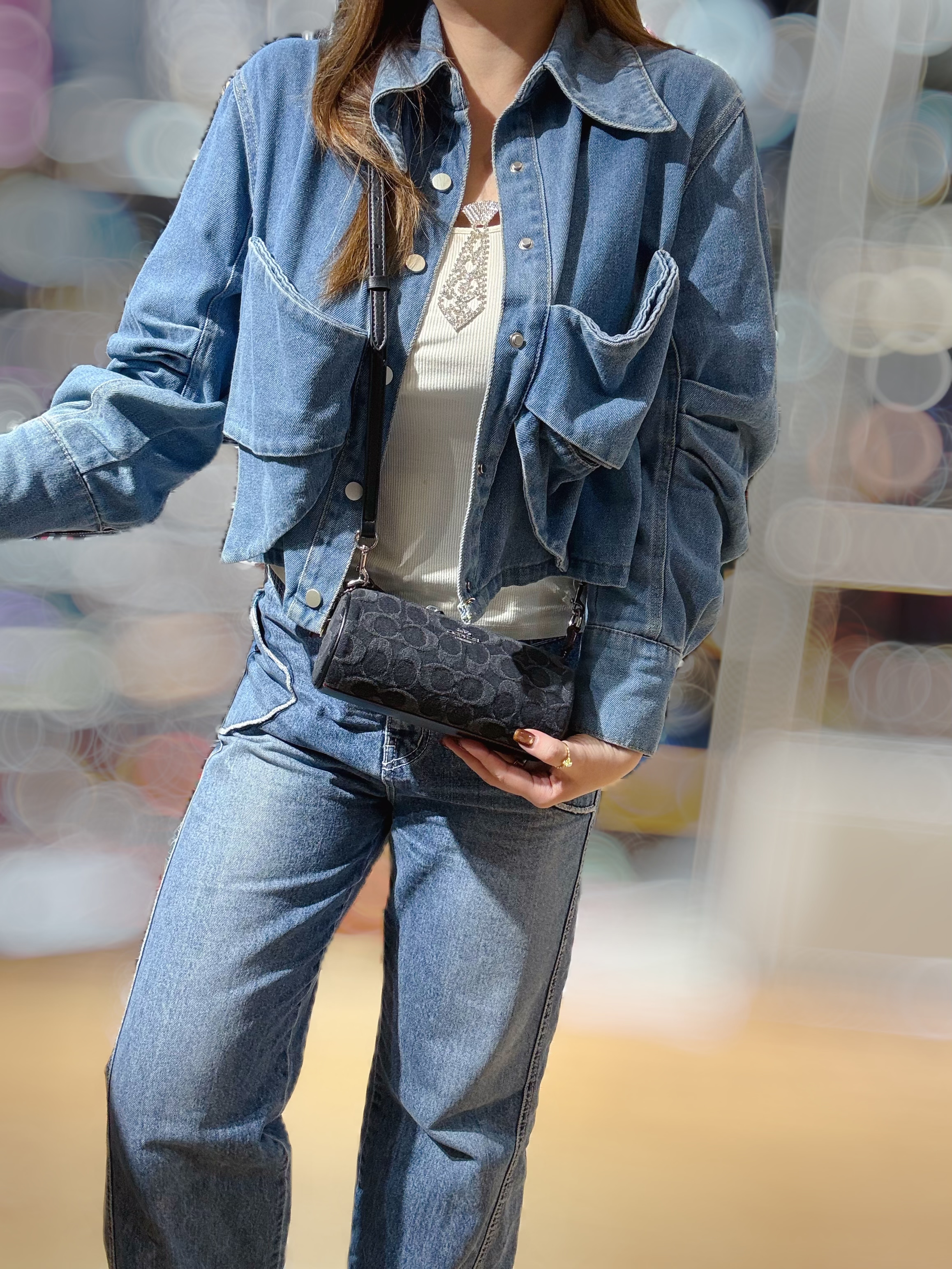 Coach Nolita barrel bag denim