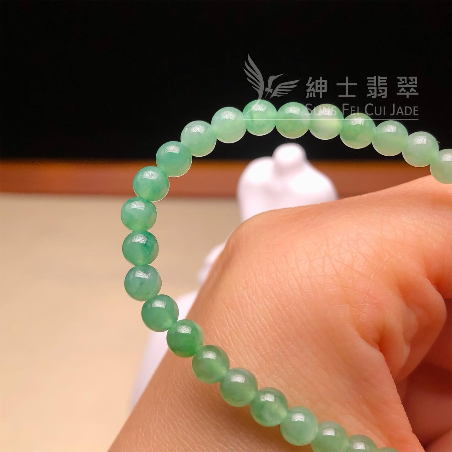 漸變冰綠米珠串