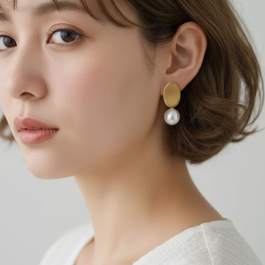 Boccia Titanium 05104-02 鈦金屬 / 鍍金珍珠耳環