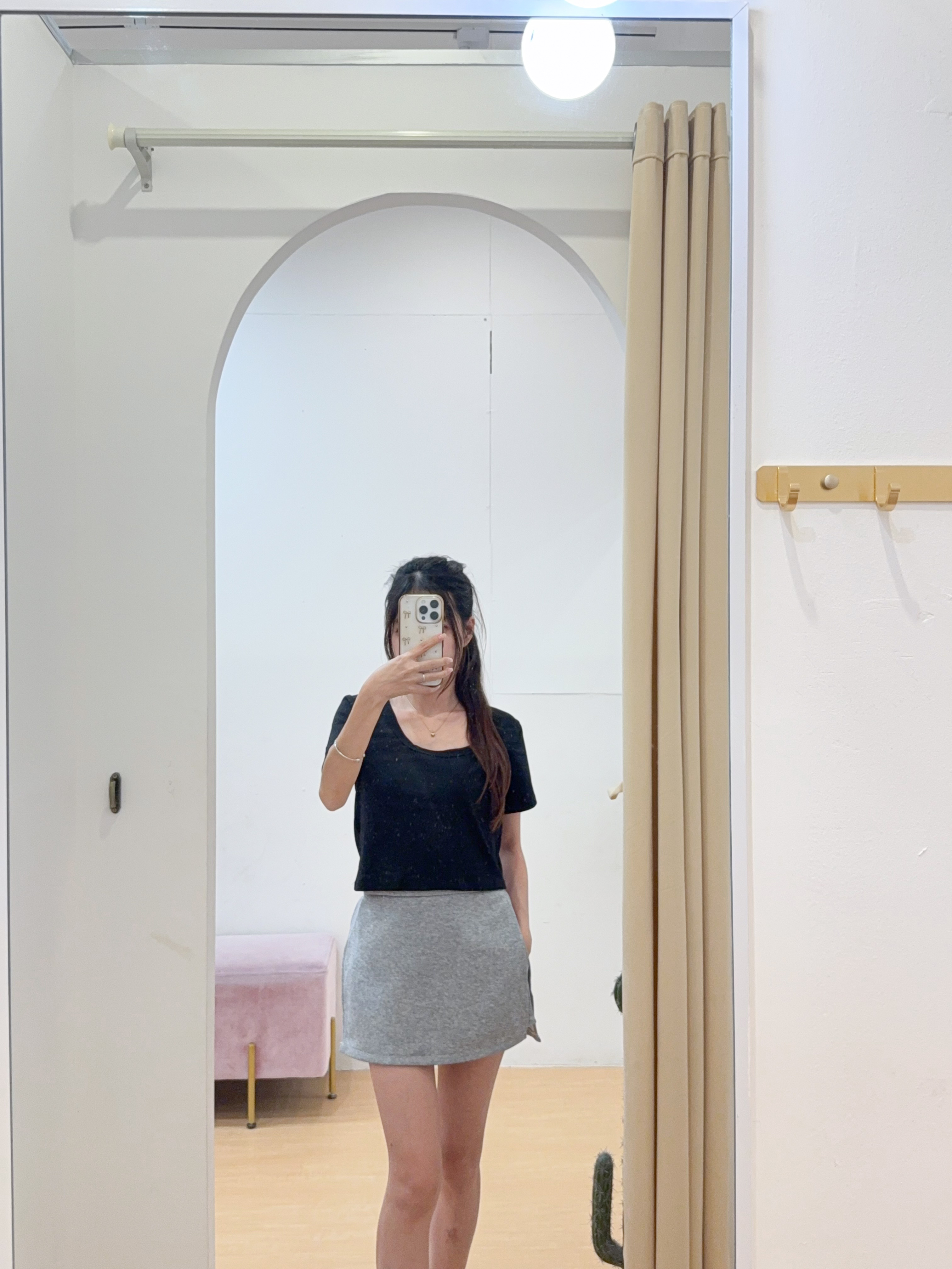 基础款U领纯棉短版上衣 R2964 