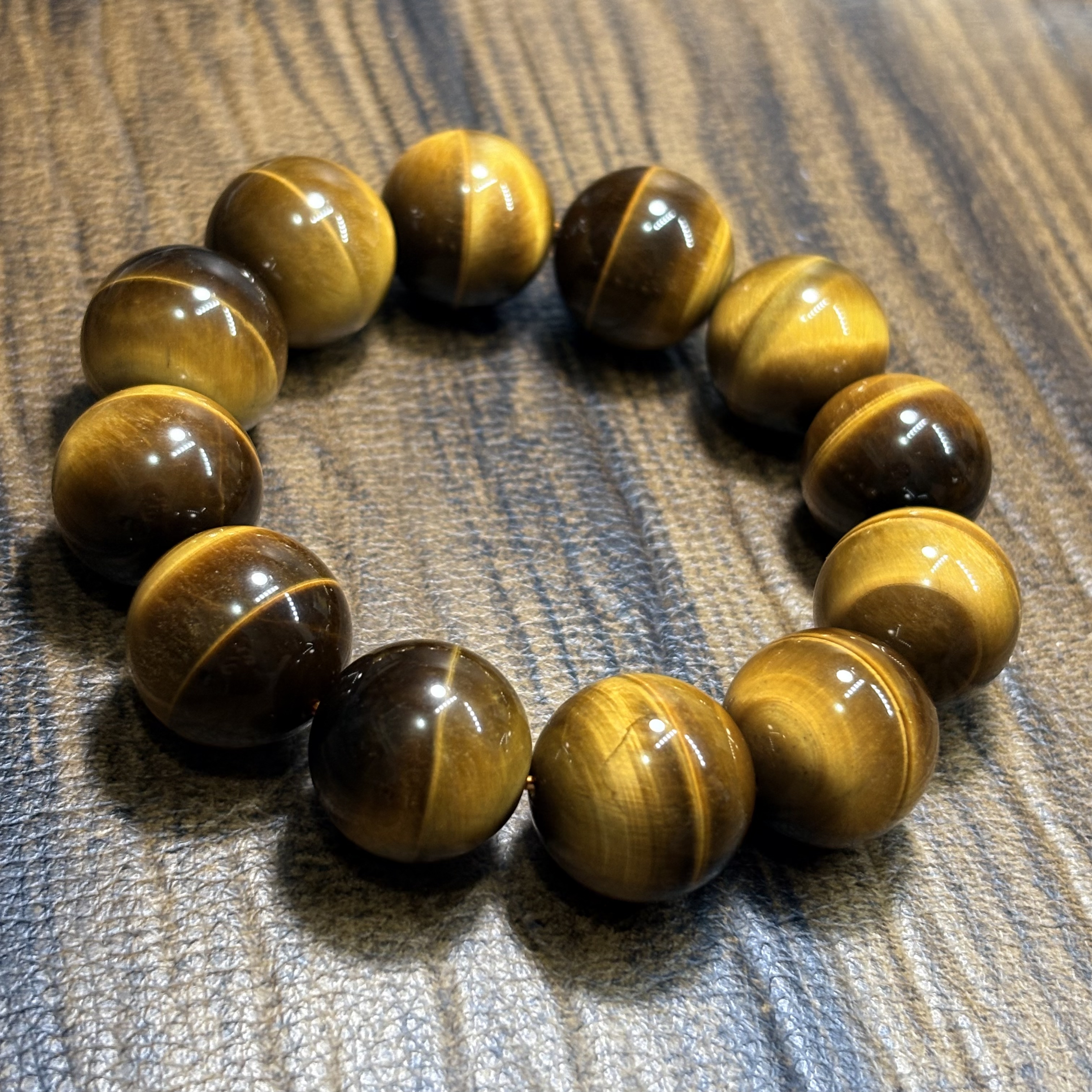 黃虎眼石手串No.3097 丨規格：20mm珠18cm手圍