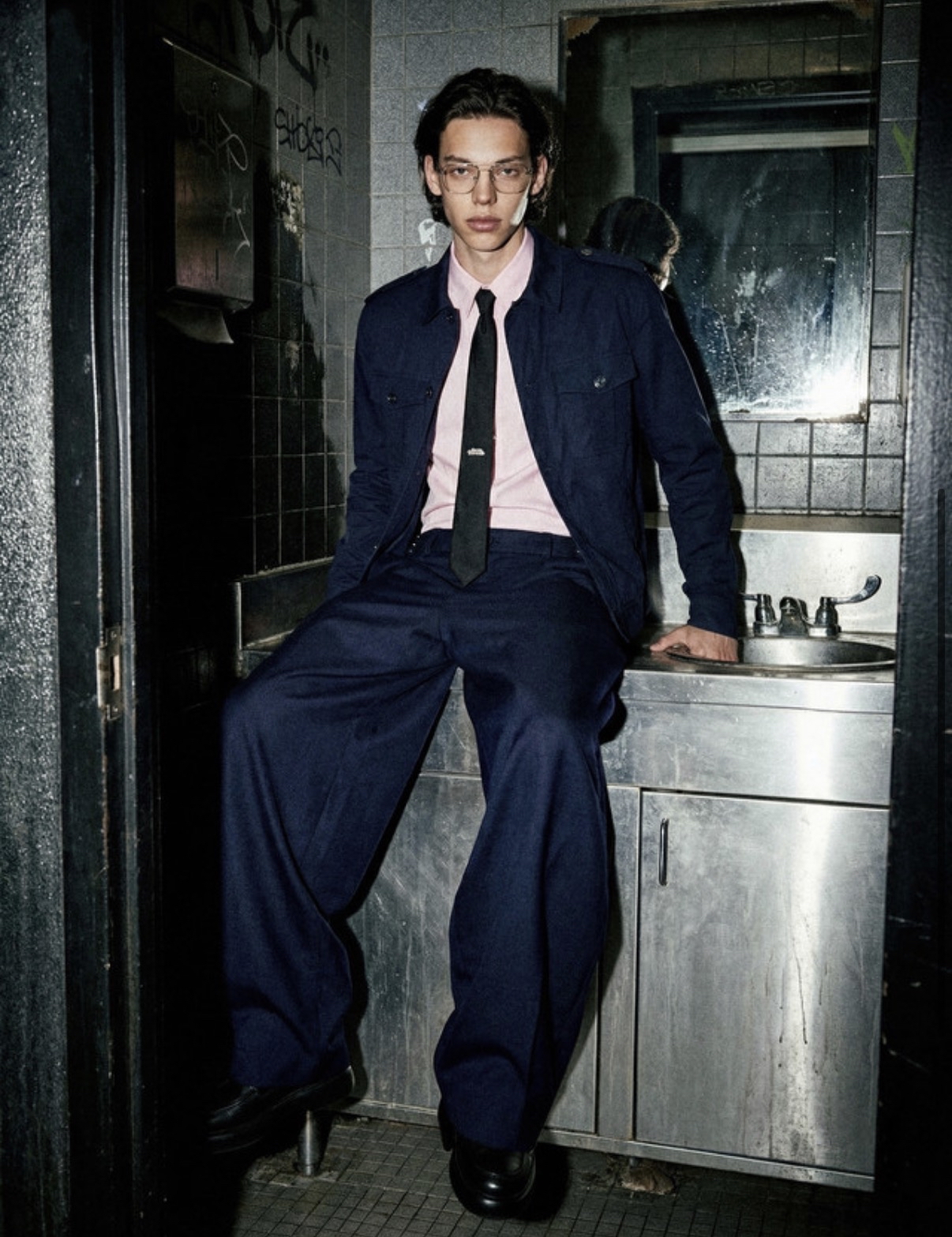 BADBLOOD [w-tie26-003] Slim Long Tie - Black