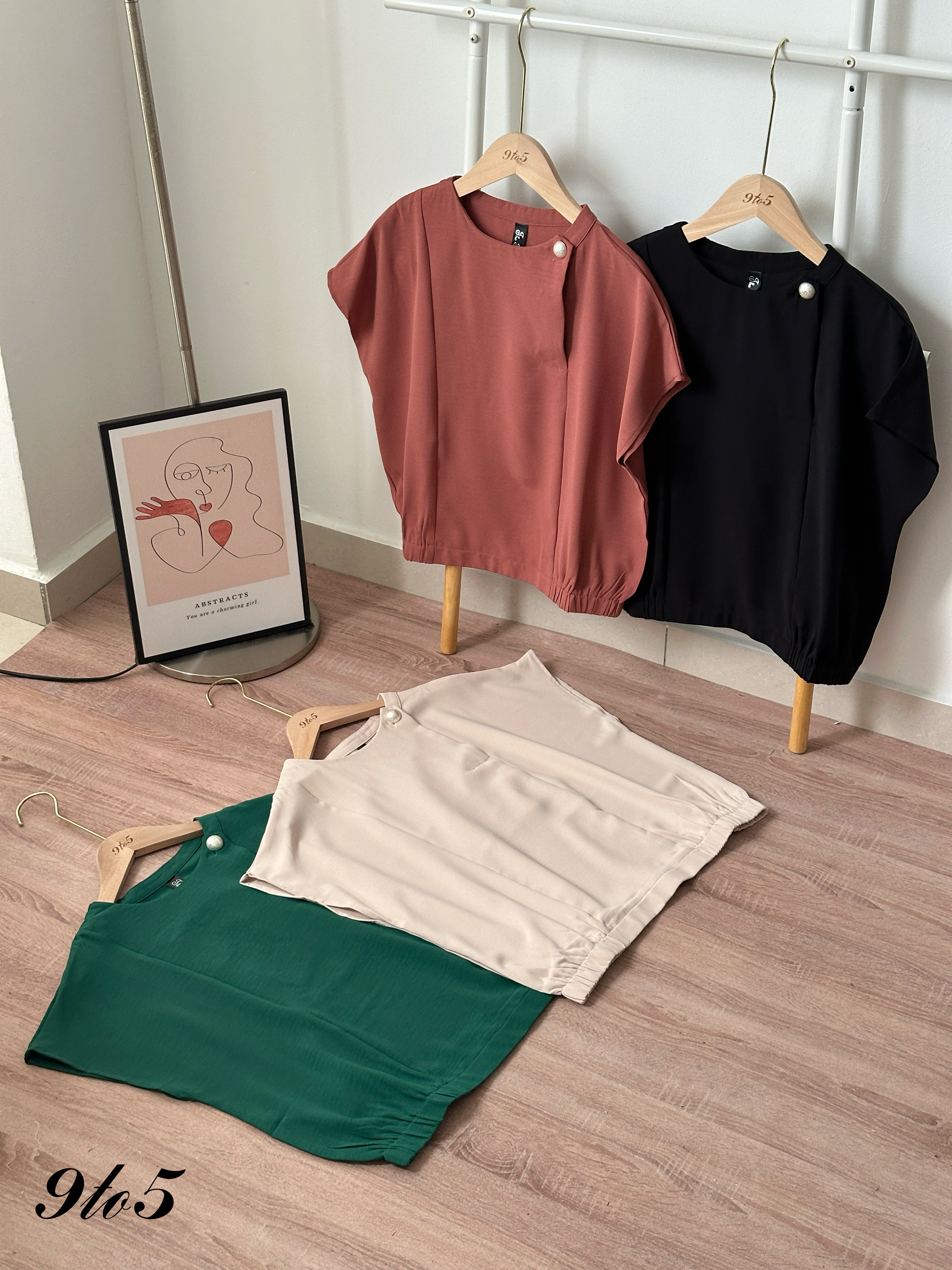 T4438 Mock Neck Cape Sleeve Top - 4 Colors 