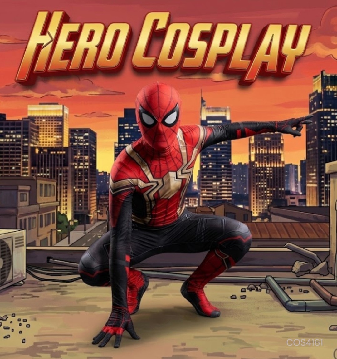 【香港現貨】成人蜘蛛俠服裝 Iron Spider 鋼鐵蜘蛛俠金紅黑連身衣｜萬聖節Cosplay角色扮演服裝(鏡片款）｜Lets Cosplay COS4161