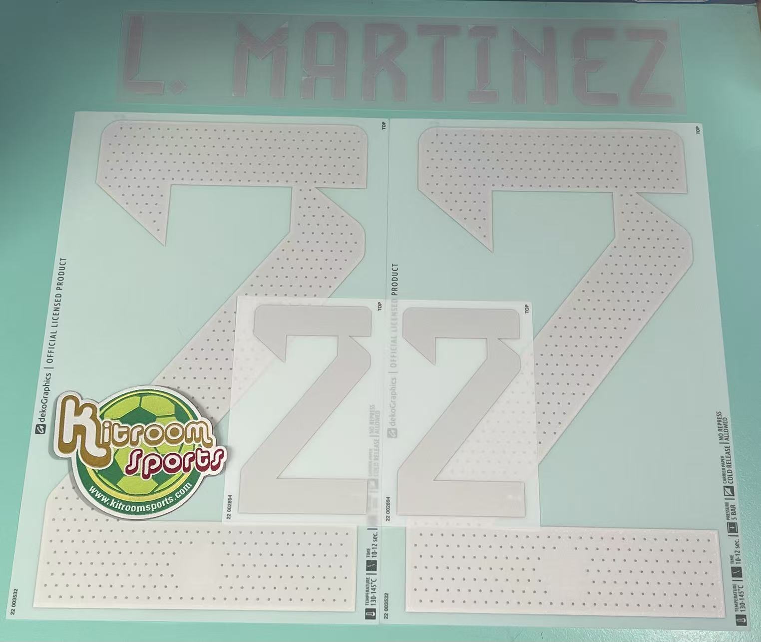 2022 Argentina Away Nameset #22 L.MARTINEZ