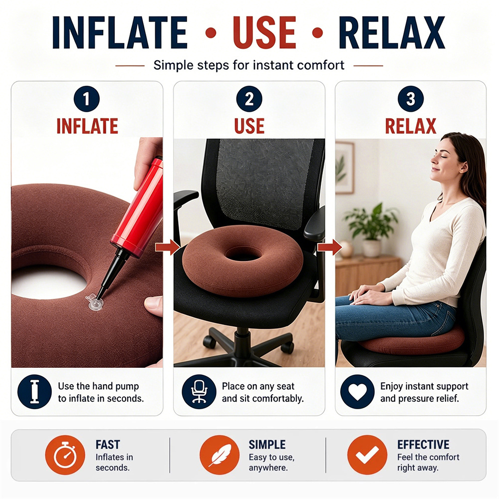 臀部充氣坐墊 咖啡色 盒裝 UB0300