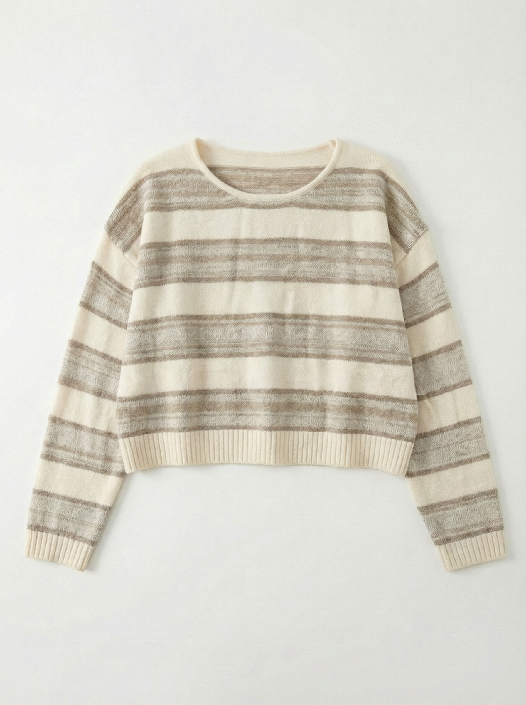 8553粗條紋短版針織