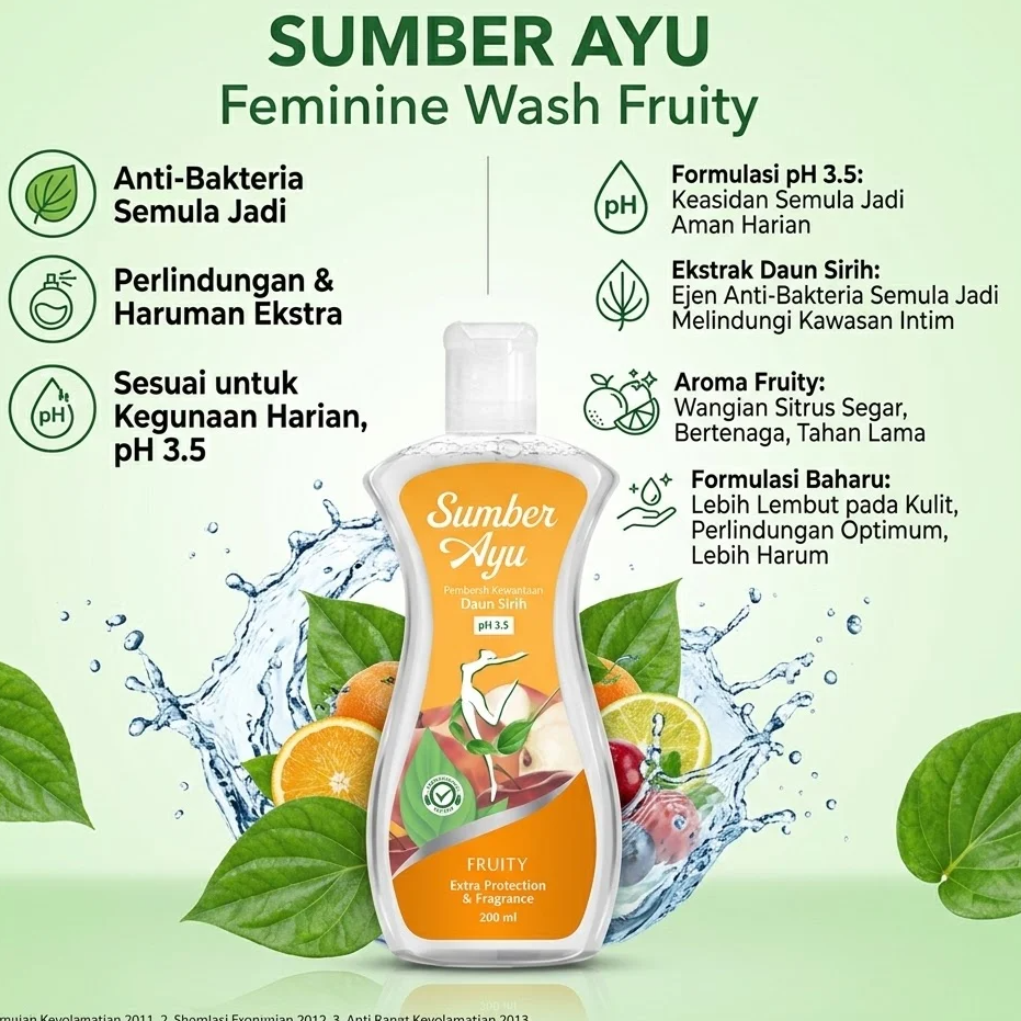 Sumber Ayu Pembersih Kewanitaan Daun Sirih 90ml/200ml - Fruity