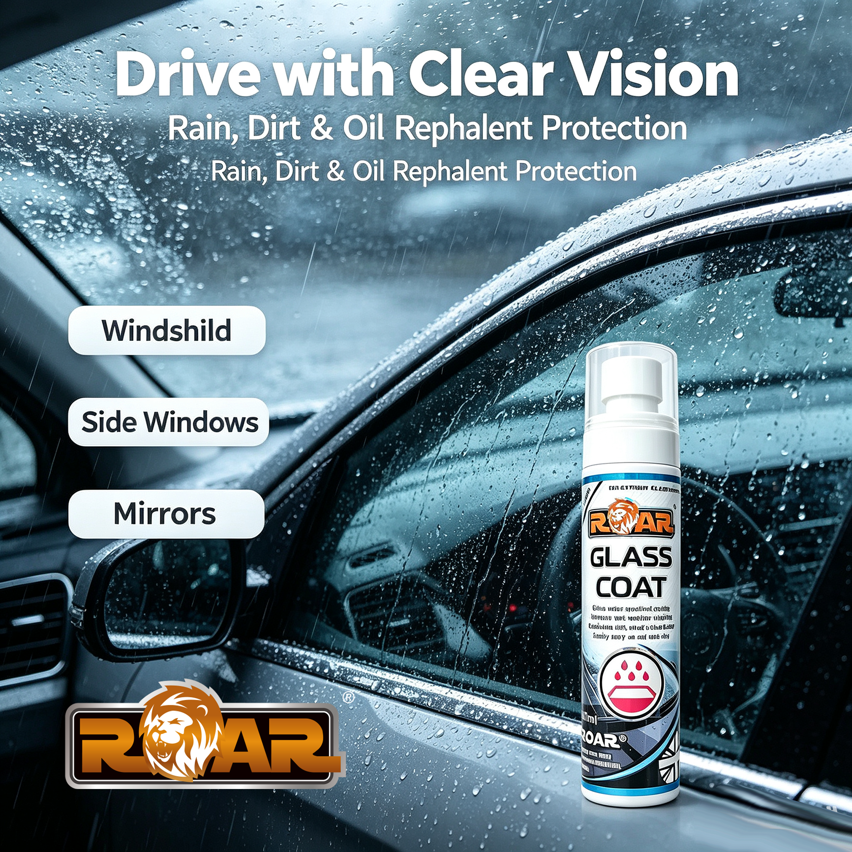 ROAR 新一代玻璃驅水鍍膜噴霧 100ml (871)