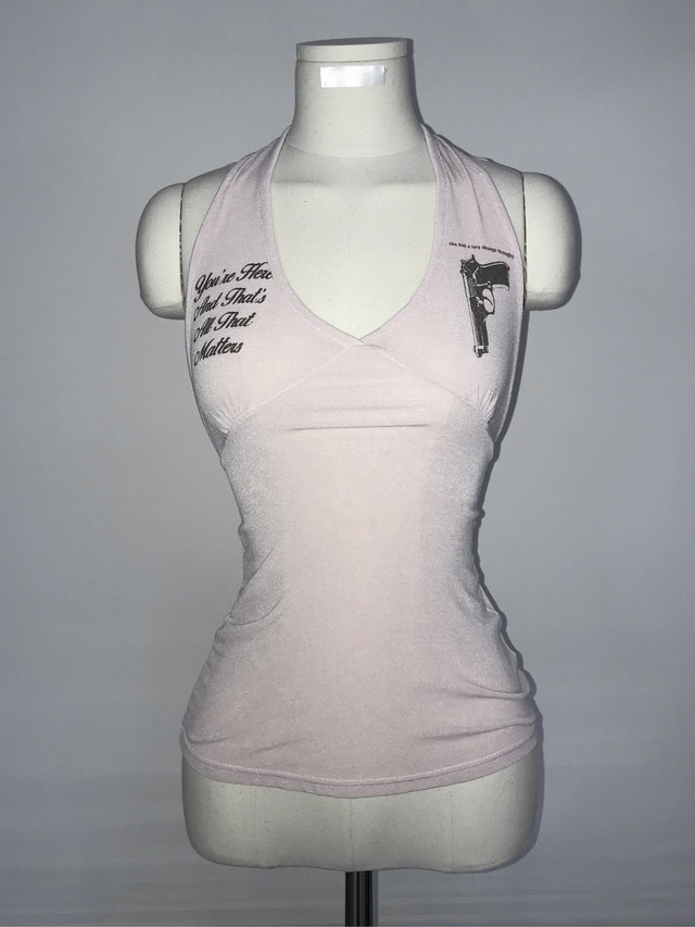 Halterneck Graphic Slim Fit Top
