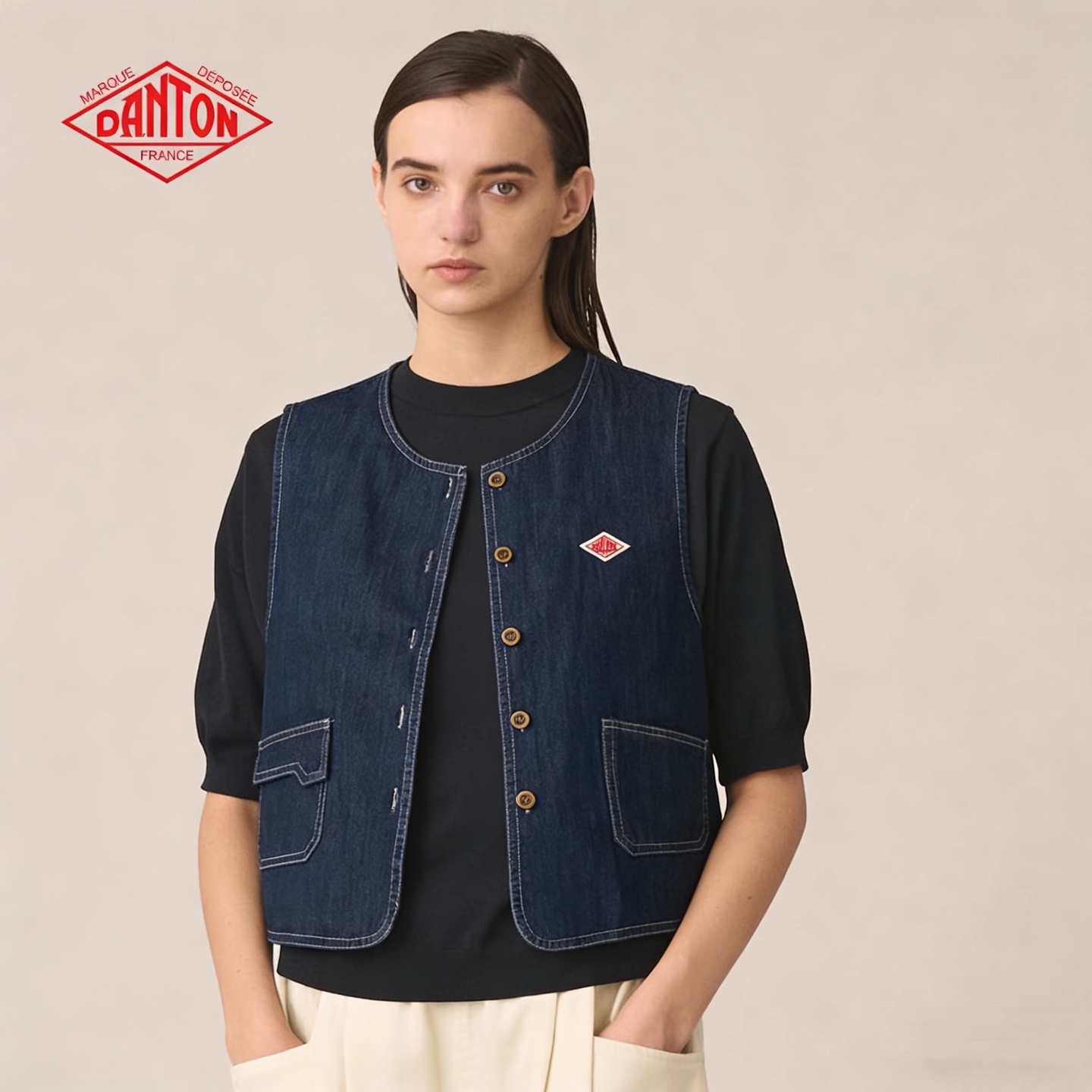 日系4色牛仔背心