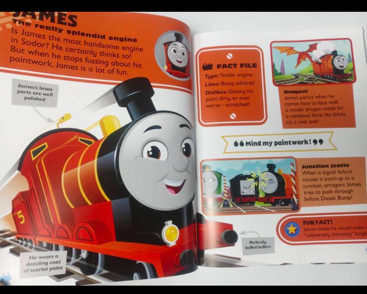 💥托馬斯小火車迷必入！《Thomas & Friends: Meet the Engines》深度揭秘。正版！  🌚🌚從主角托馬斯，到個性鮮明的培西、高登、詹姆士等，所有你能想到的小火車角色都在裡面啦。  🌚🌚每個角色都有詳細的介紹，包括它們的外觀特點、獨特性格，還有在多多島上發生的有趣故事。  精裝尺寸:28*22釐米   頁數:92頁