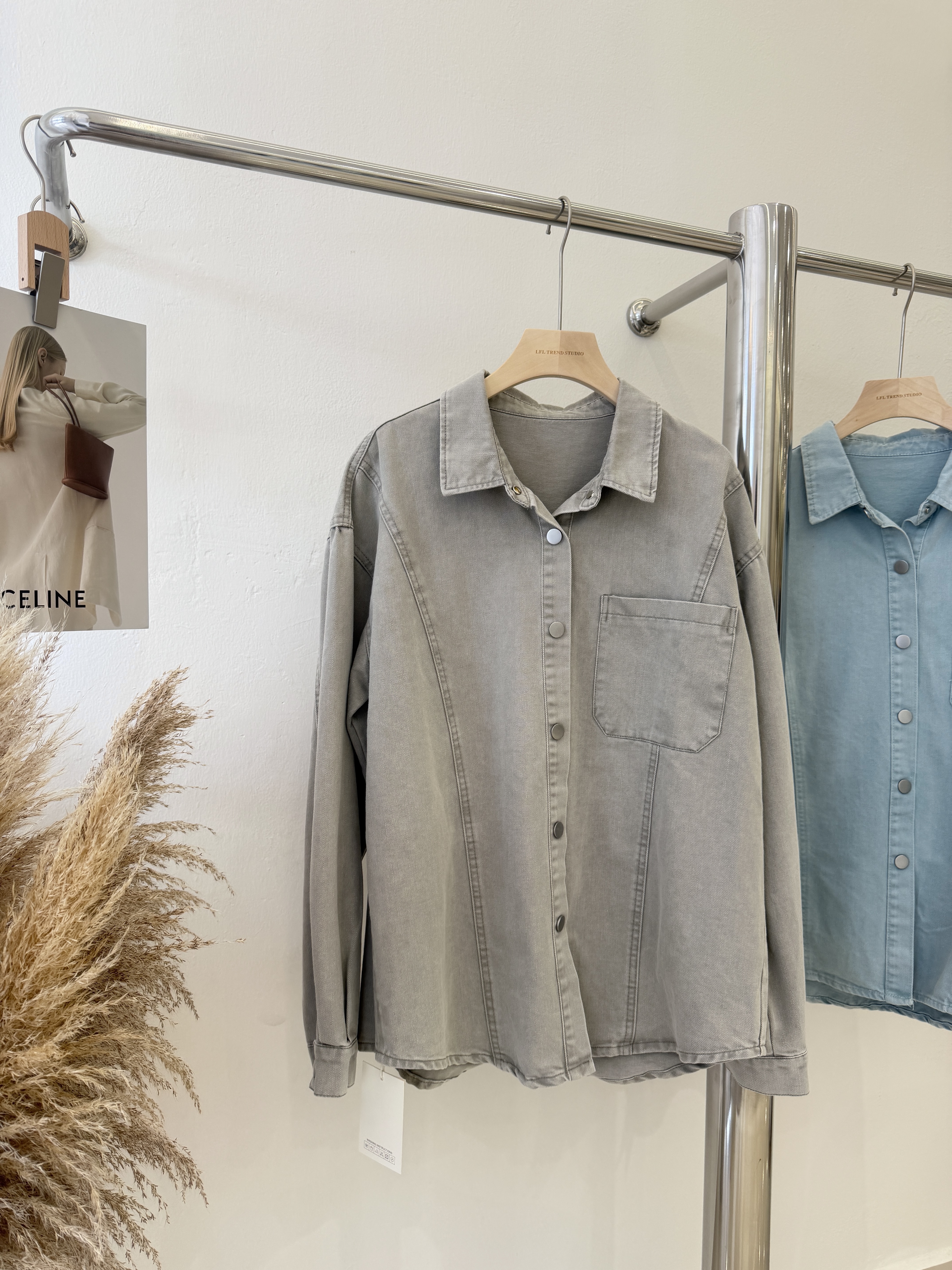 6268 韩版宽松牛仔衬衫