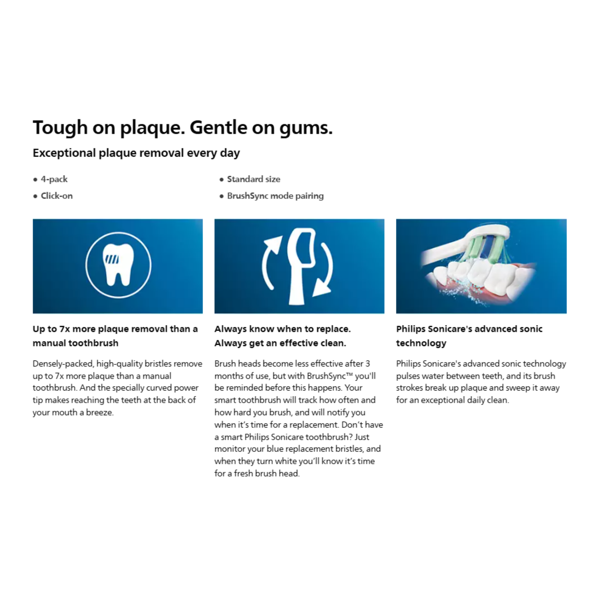 Philips Sonicare C2 Optimal Plaque Defense Toothbrush Heads 4pcs (HX9024/67)