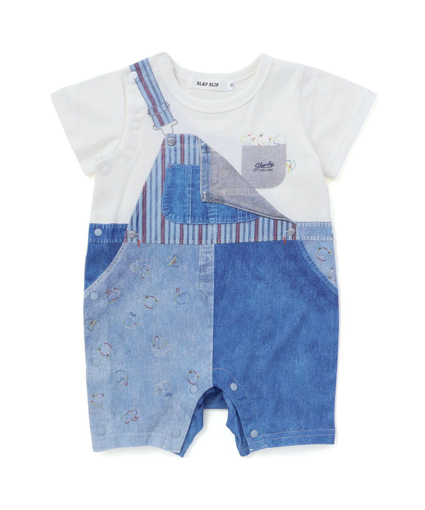 🇯🇵預訂 日本直送🇯🇵Slap Slip Baby兩色動物恐龍吊帶短袖連身服