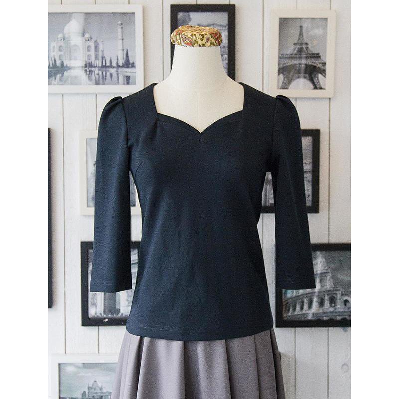 (SOLD OUT)Sweet Heart Dark Teal Green Top (FM058)