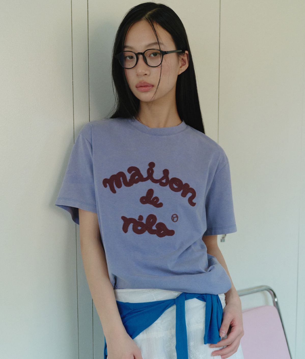 🎀Rolarola 🎀 MAISON DE ROLA EMBROIDERY Loose fit Tee 原價55000won