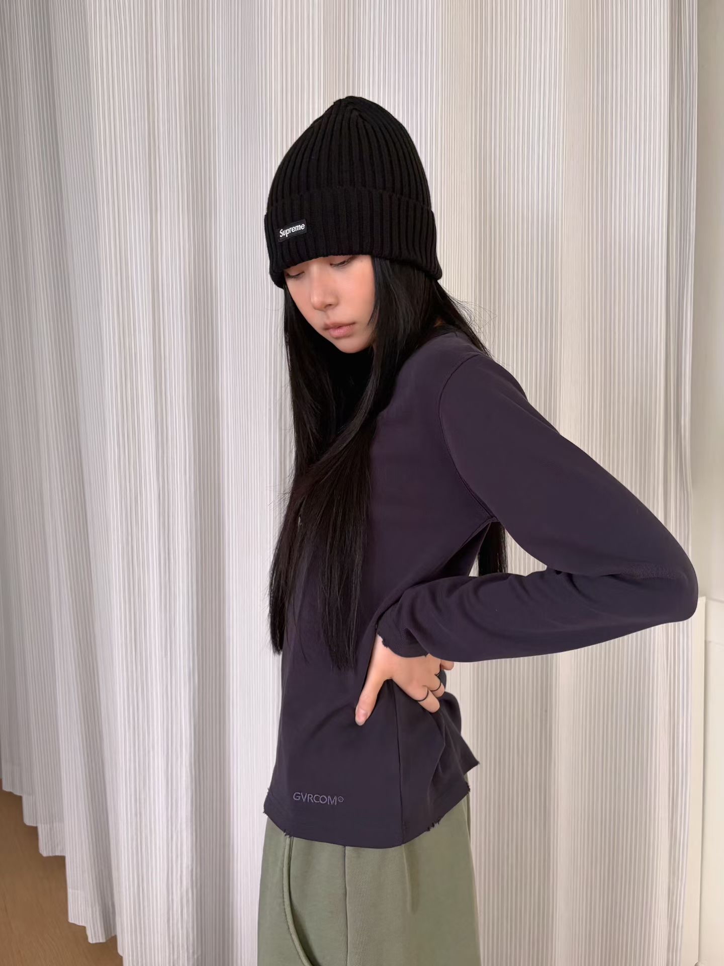 Basic long sleeve cotton tee