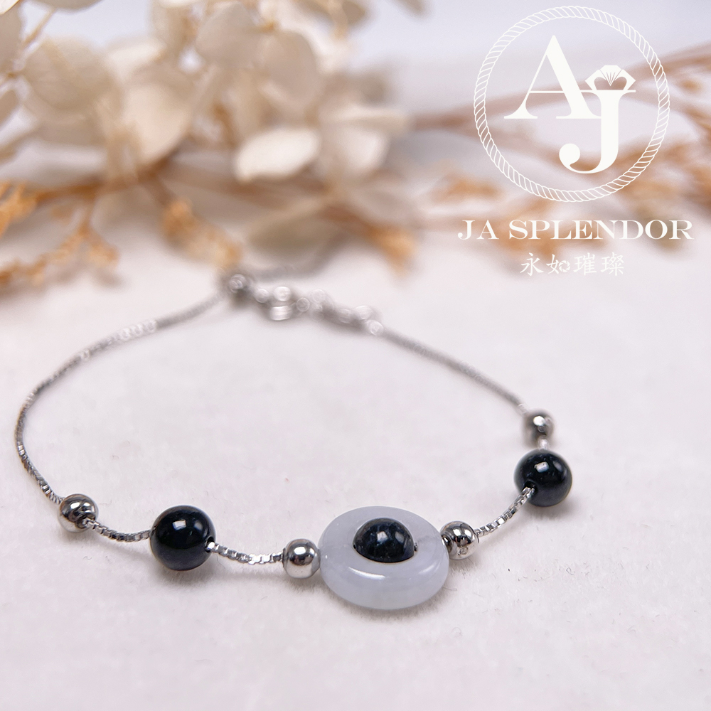 D-36J 天然翡翠A玉 薄荷糖系列純銀手鏈