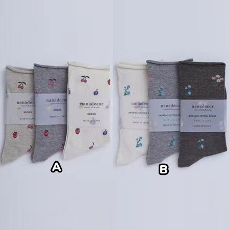 日本🇯🇵nanadecor 田園風卷邊中筒襪🧦 一套3對