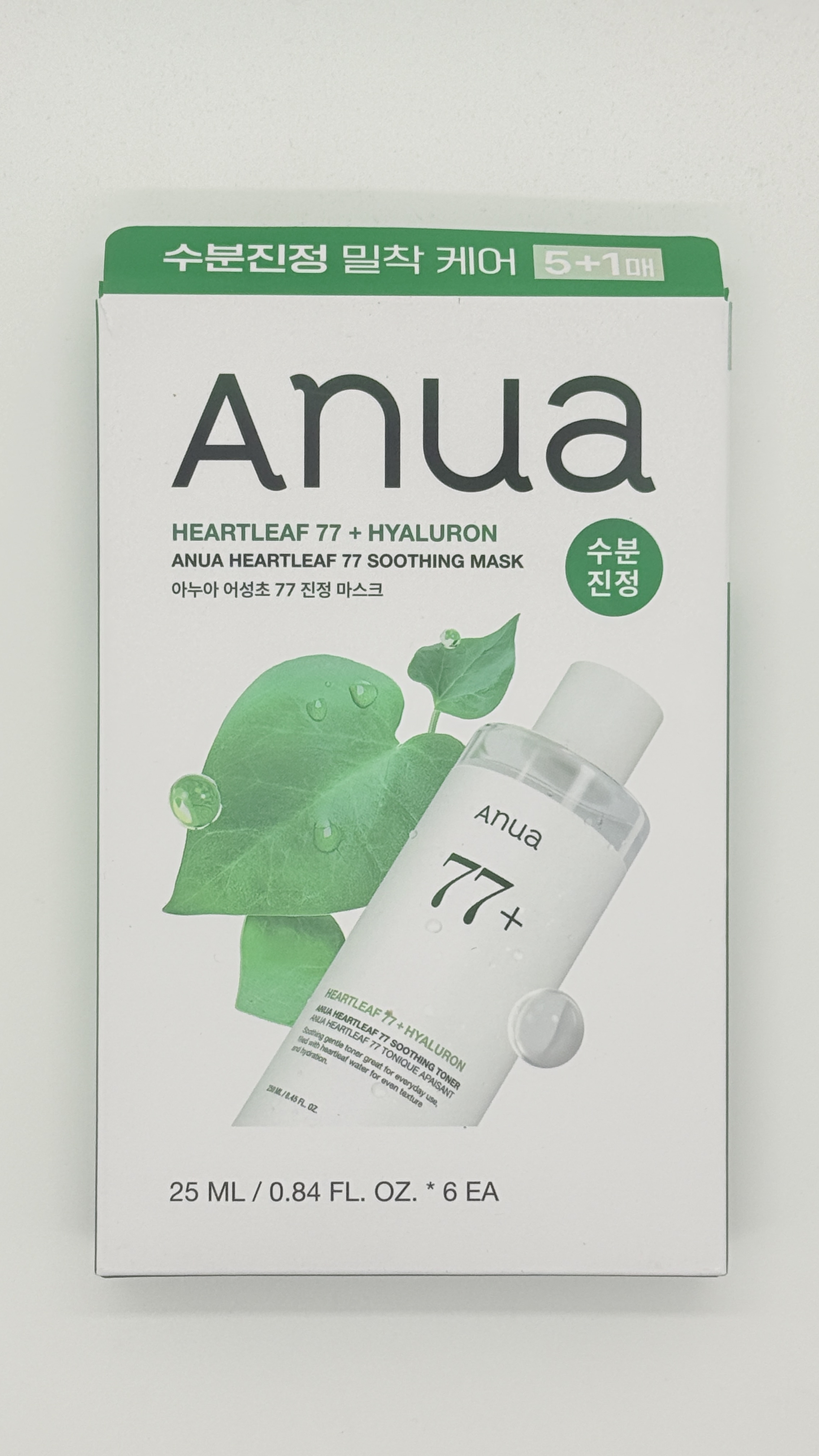 Anua 心葉77+玻尿酸舒緩面膜5+1套裝