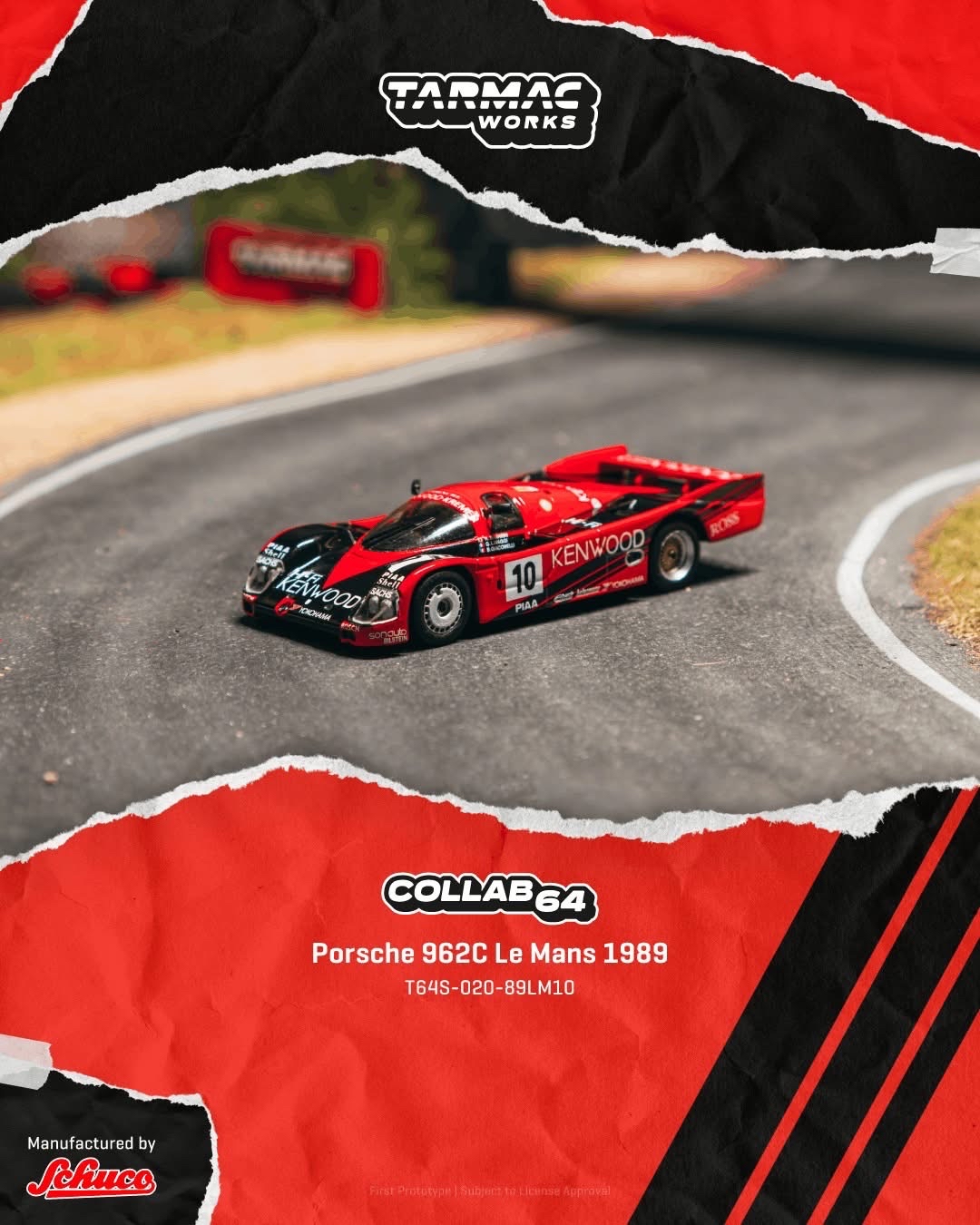 (預訂 Pre Order) Tarmac Works  ( T64S-020-89LM10 ) Porsche 962C Le Mans 1989 #10