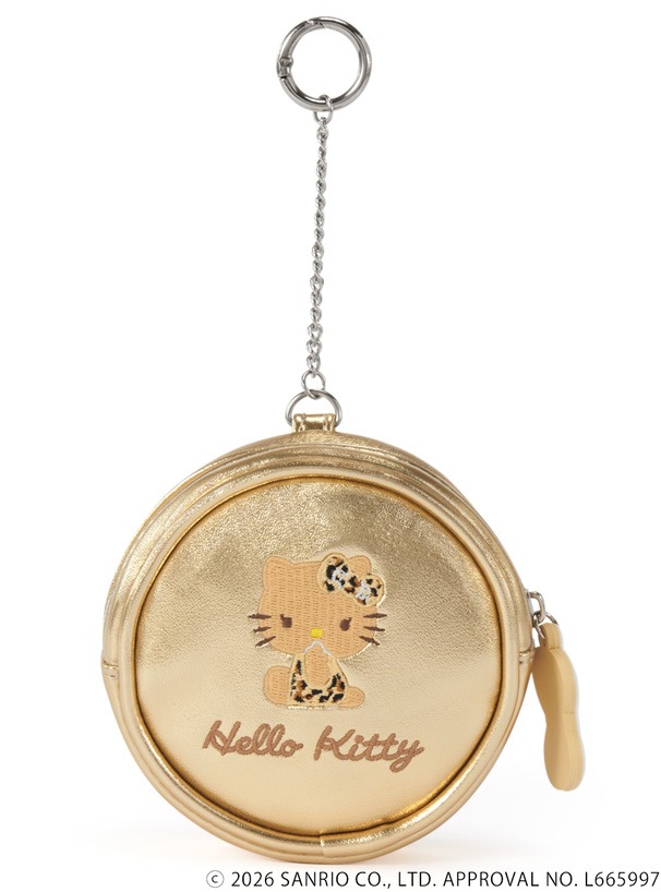 🎀【預訂】小麥色肌膚 Kitty x GRL  豹紋圓形小掛包