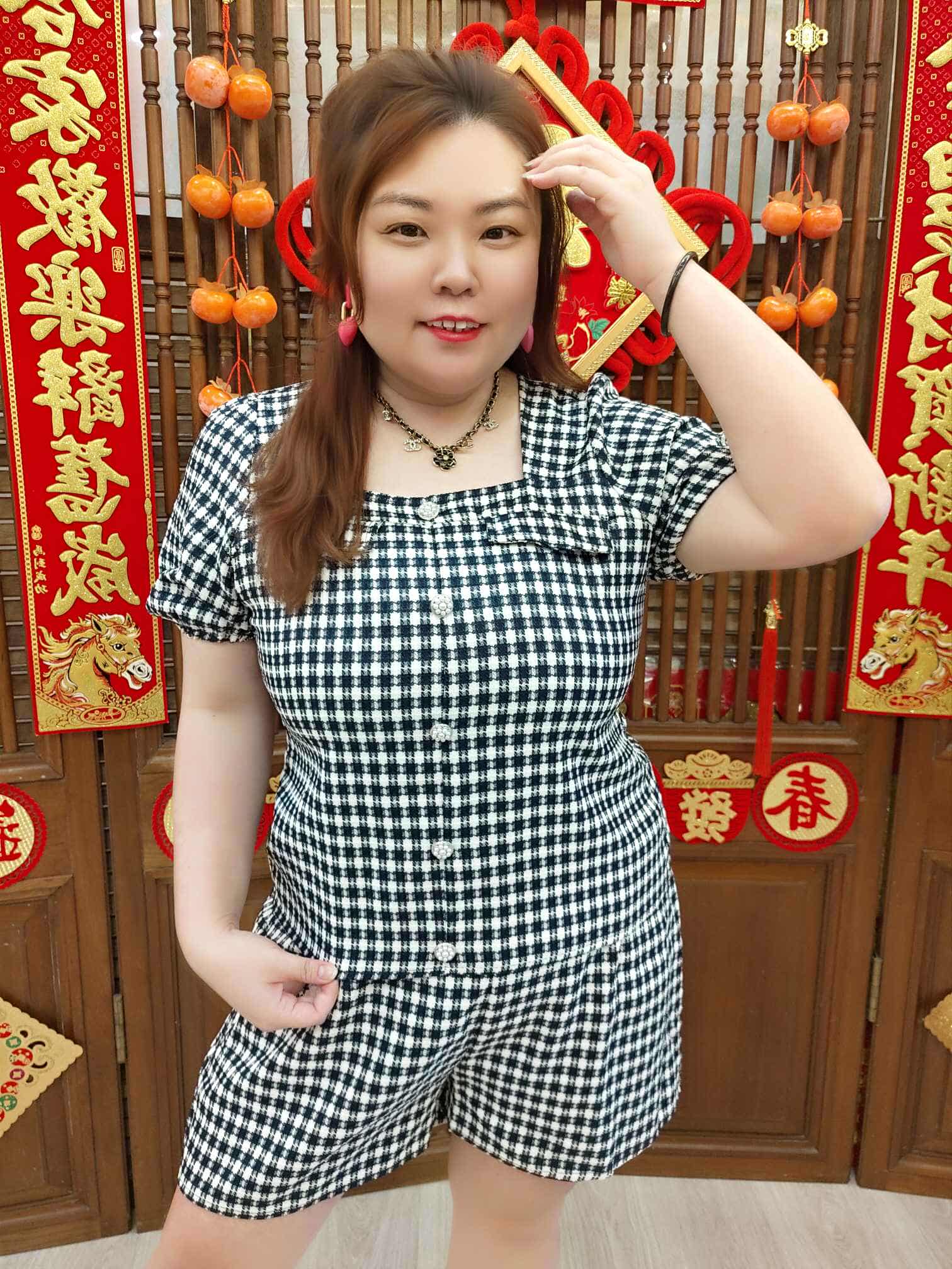 MFA05 BE#282032 小香风格子套装