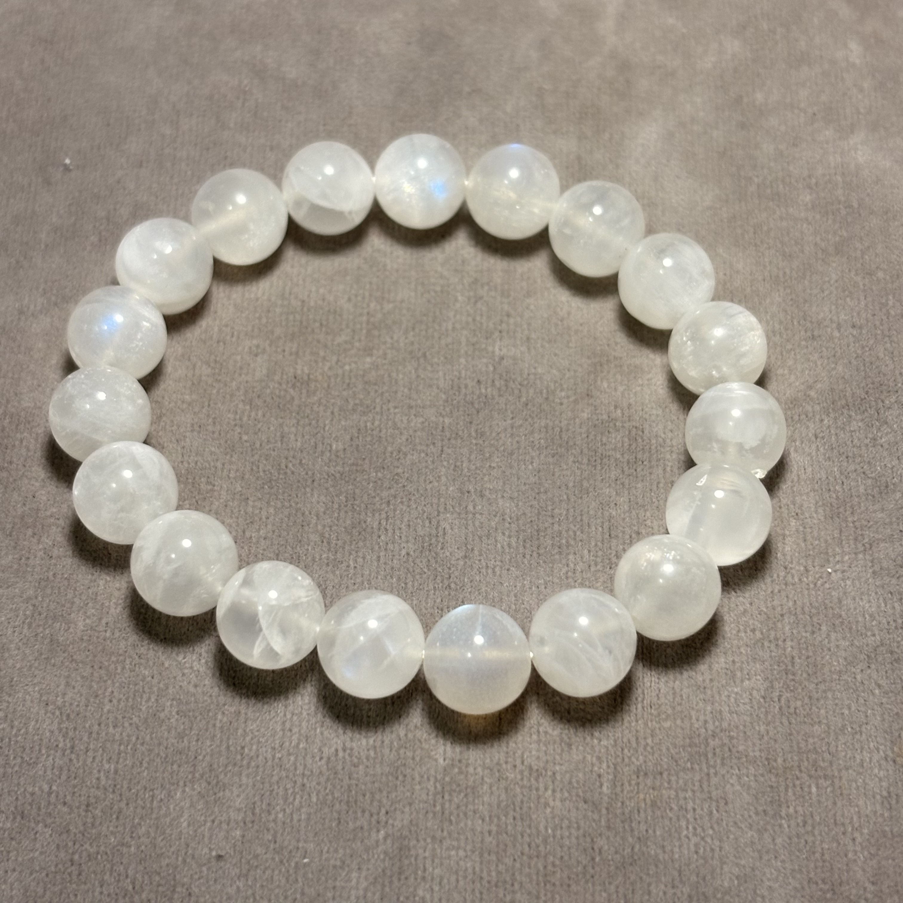 10mm月亮石 晶石 手鏈No.0584