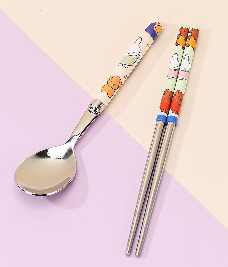  【預訂】韓國直送 Miffy 不鏽鋼餐具 連收納盒 3件套