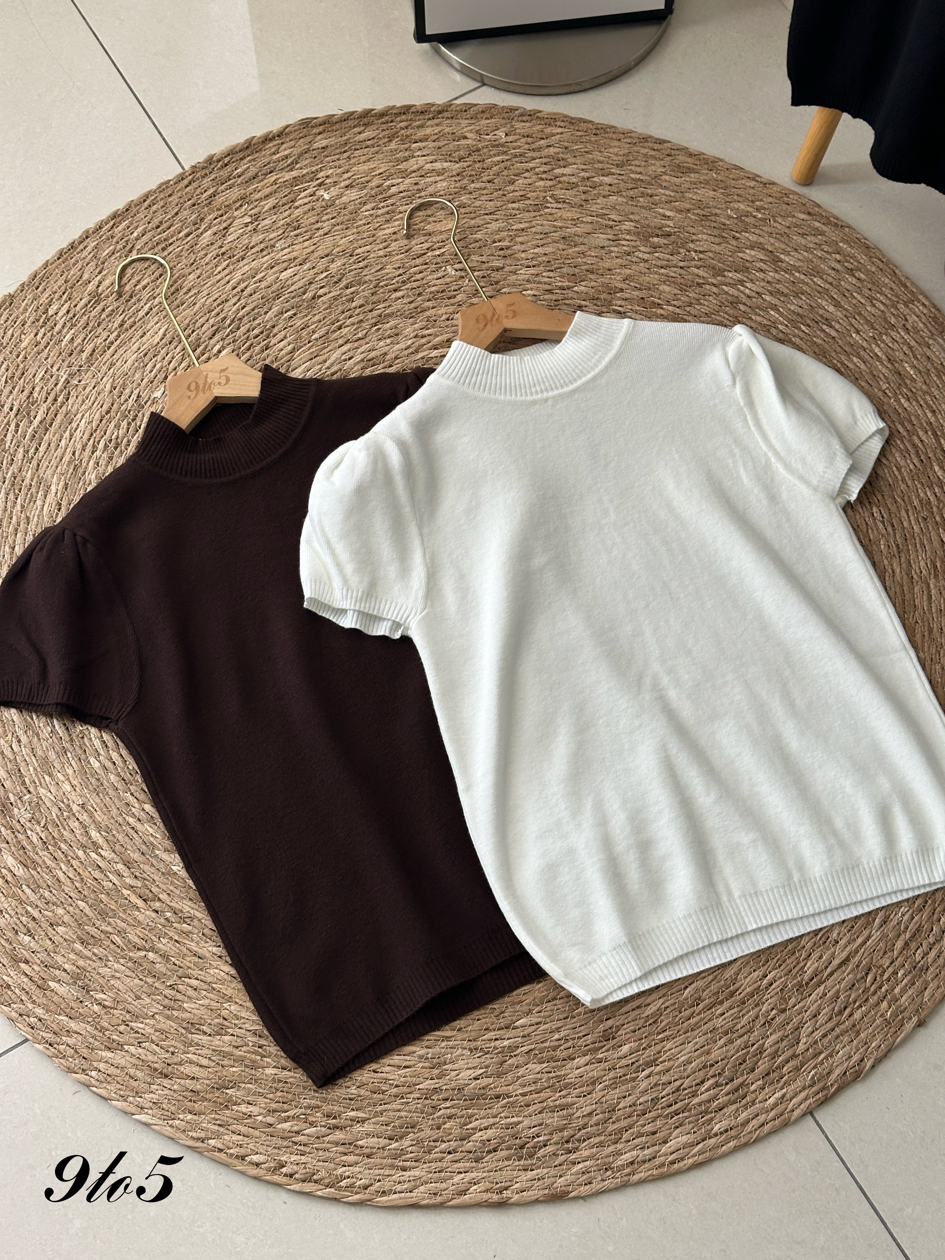 T4008 Puff Sleeve Knit Top - 4 Colors 