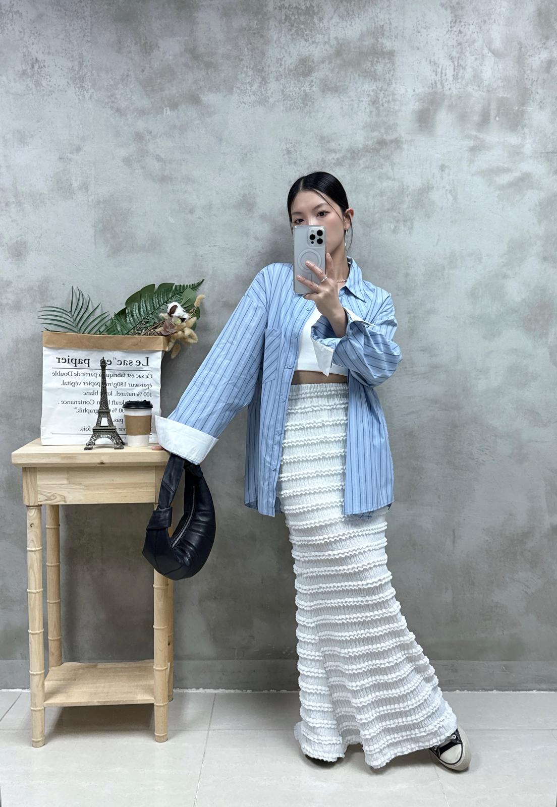 D09 拼袖條子恤衫