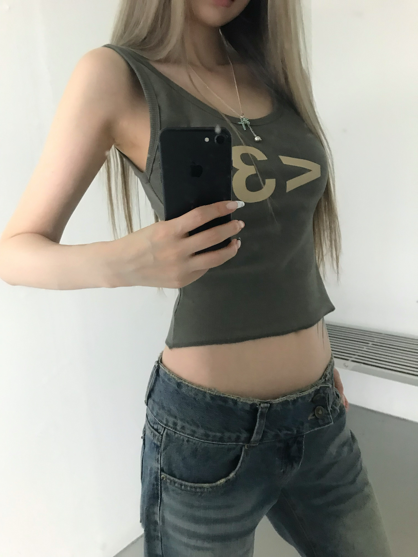 Downtown Girl Heart Print Tank