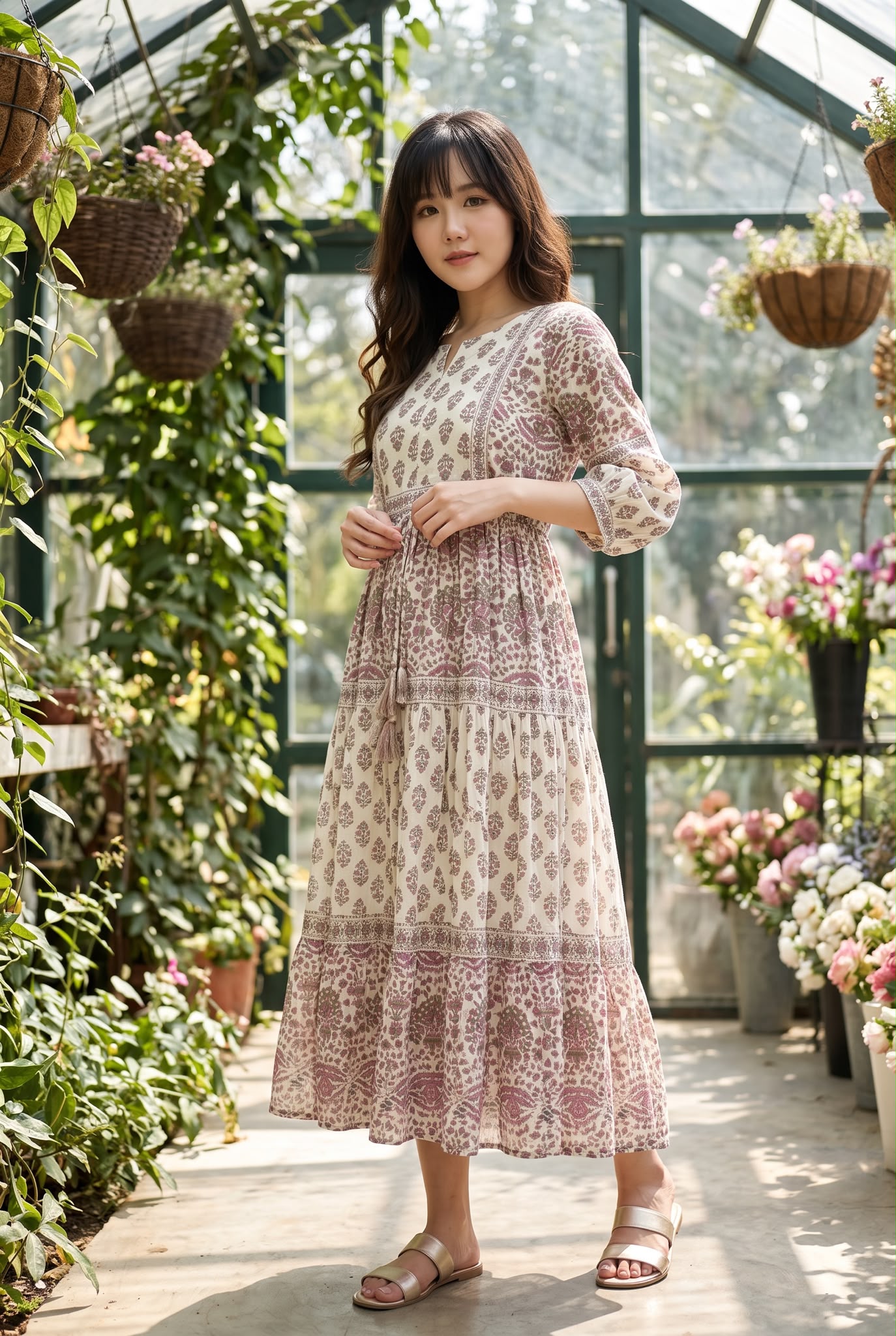 3310 Lavender Beige Floral 4-Rope OP 48"