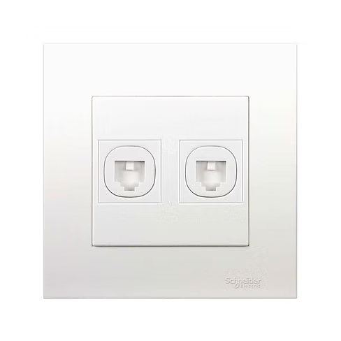 施耐德 元雅 白 孖位 CAT3電話插座