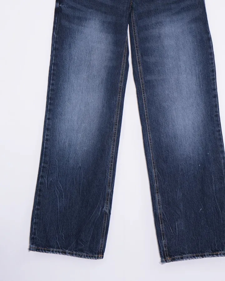 Low-Rise Washed Denim