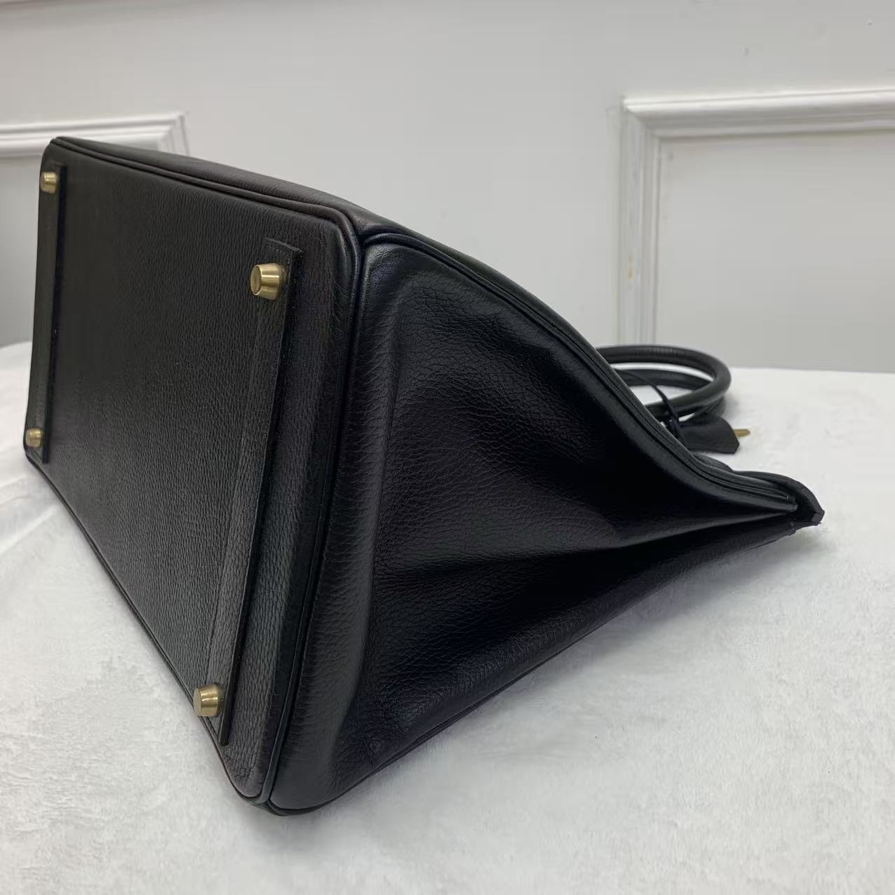 Hermes/愛馬仕 Birkin40鉑金包 BK40手提公文包89黑色金扣 絕版阿登皮 經典典藏款 