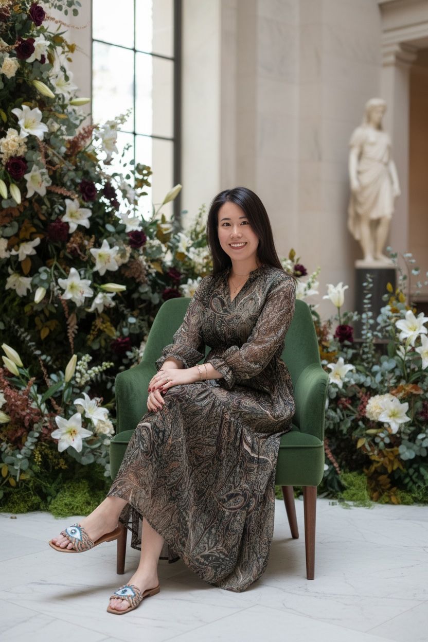 Dark Olive Green Gold lining Chiffon OP 49.5" #1365