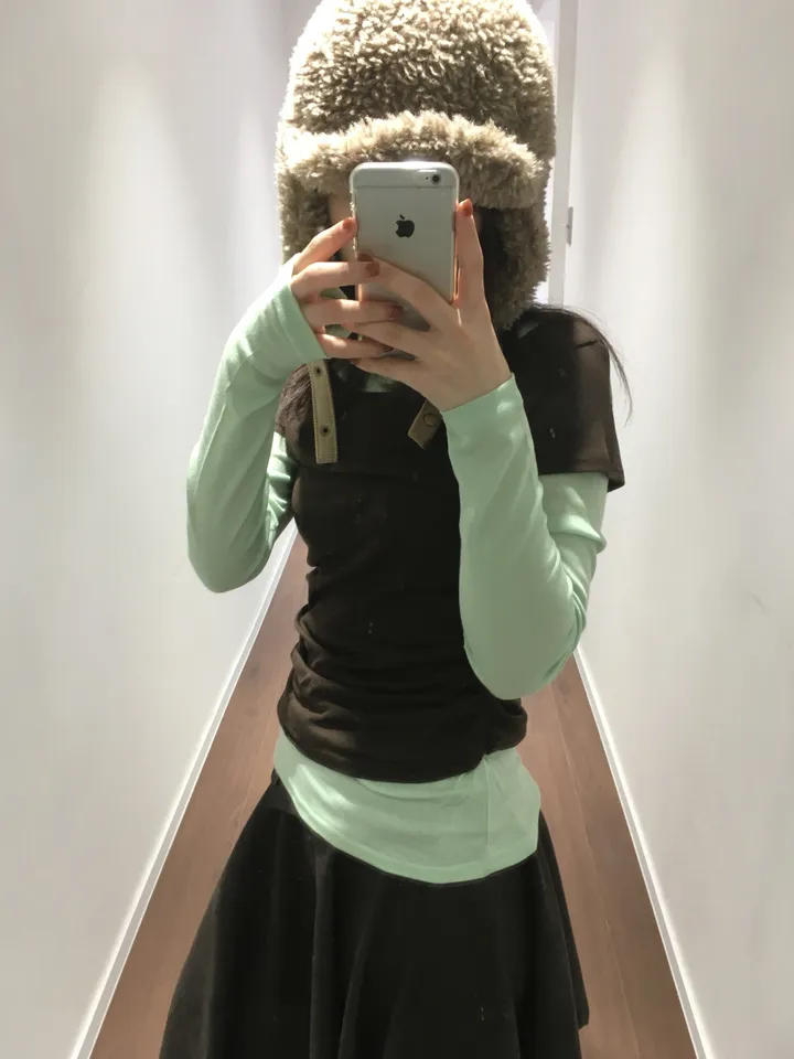 Layered Ruched Long Sleeve Top