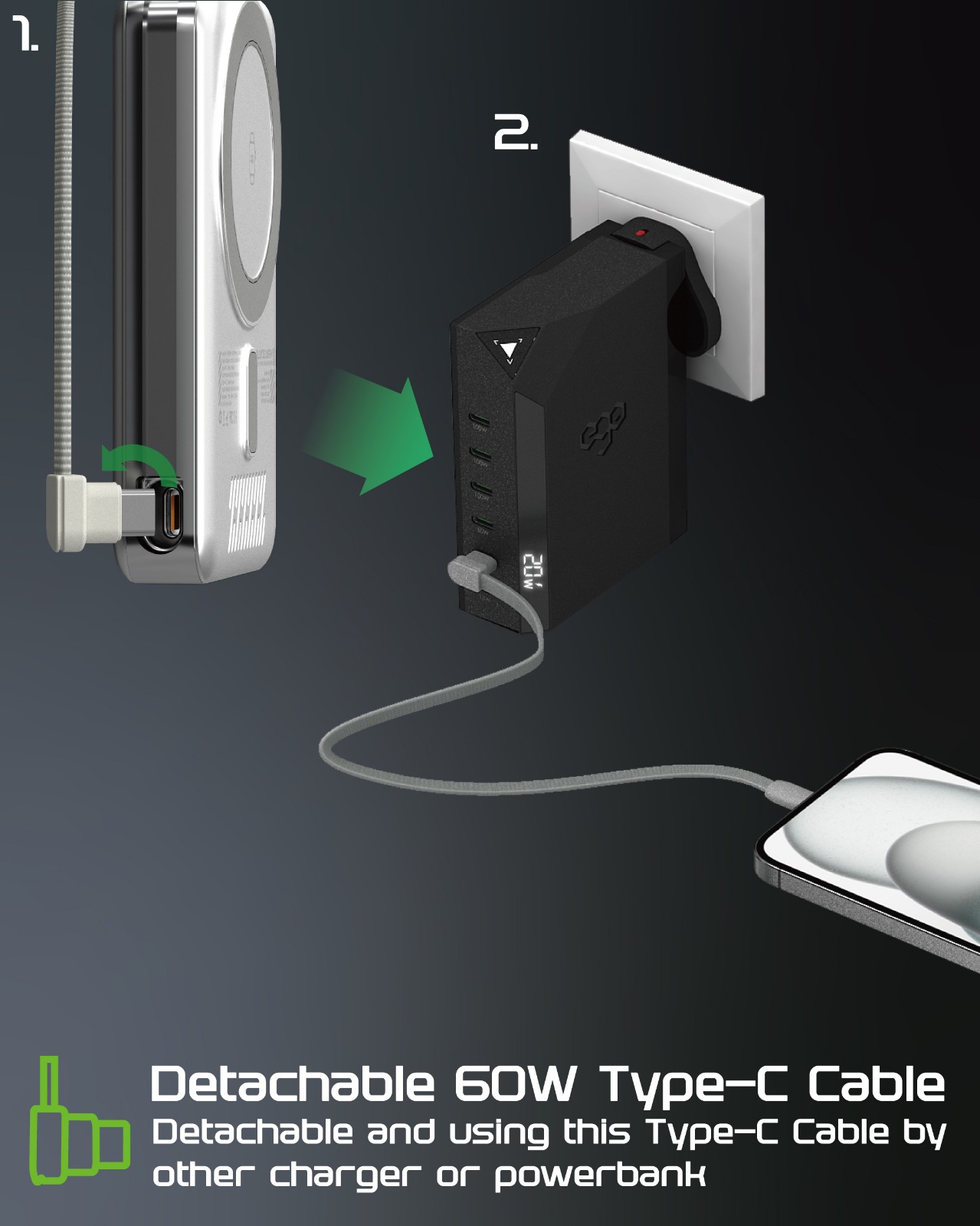 EGO ALLYDELIVERY 4合1多功能10000mAh行動電源：15W Qi無線充電、2.5W Apple Watch充電、35W Type-C雙向快充、CNC金屬支架