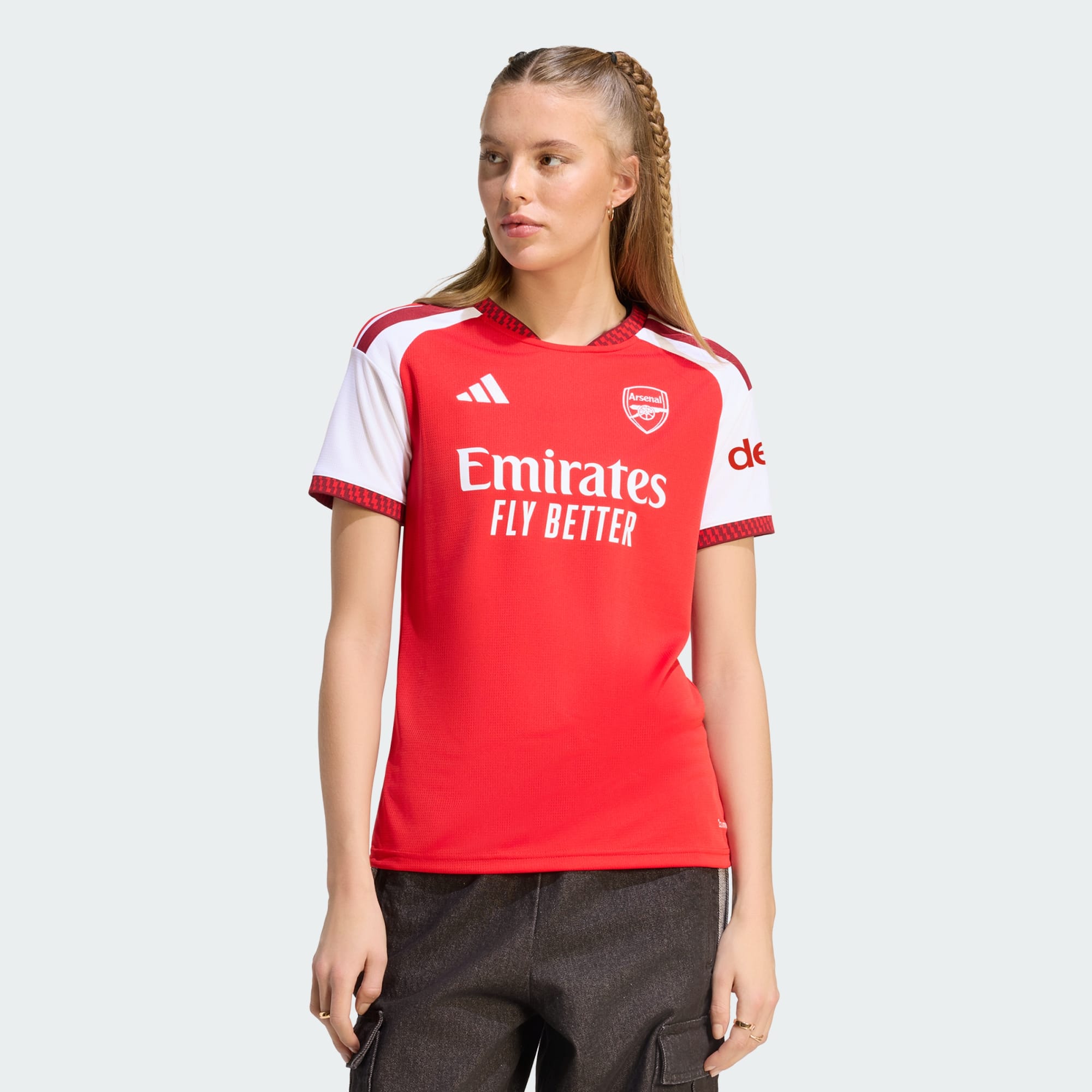 🔴⚪融合酋長球場建築美學 Adidas Arsenal 阿仙奴 2026-27 女裝主場球迷版球衣 (可加印字章) KB9946