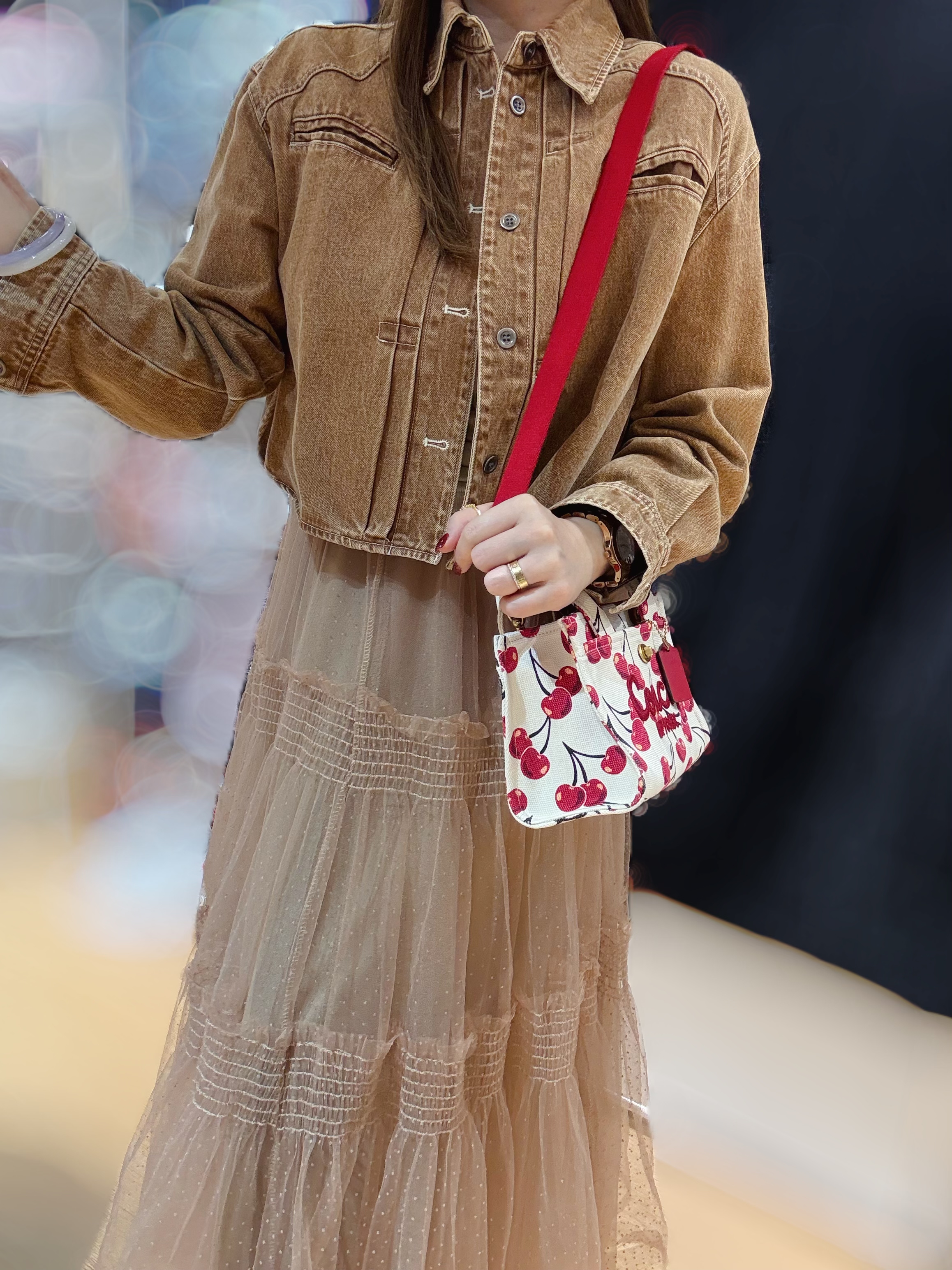 Coach Cargo tote mini cherry