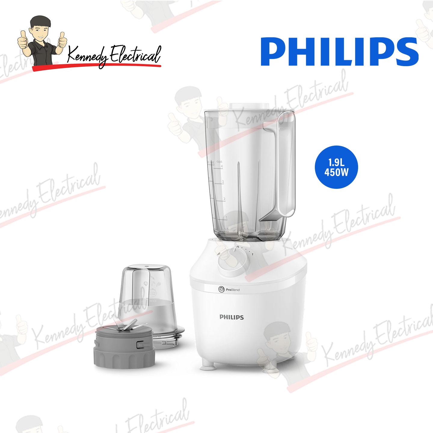 Philips 3000 Series 450W Blender & Dry Mill Set (HR2041/10)